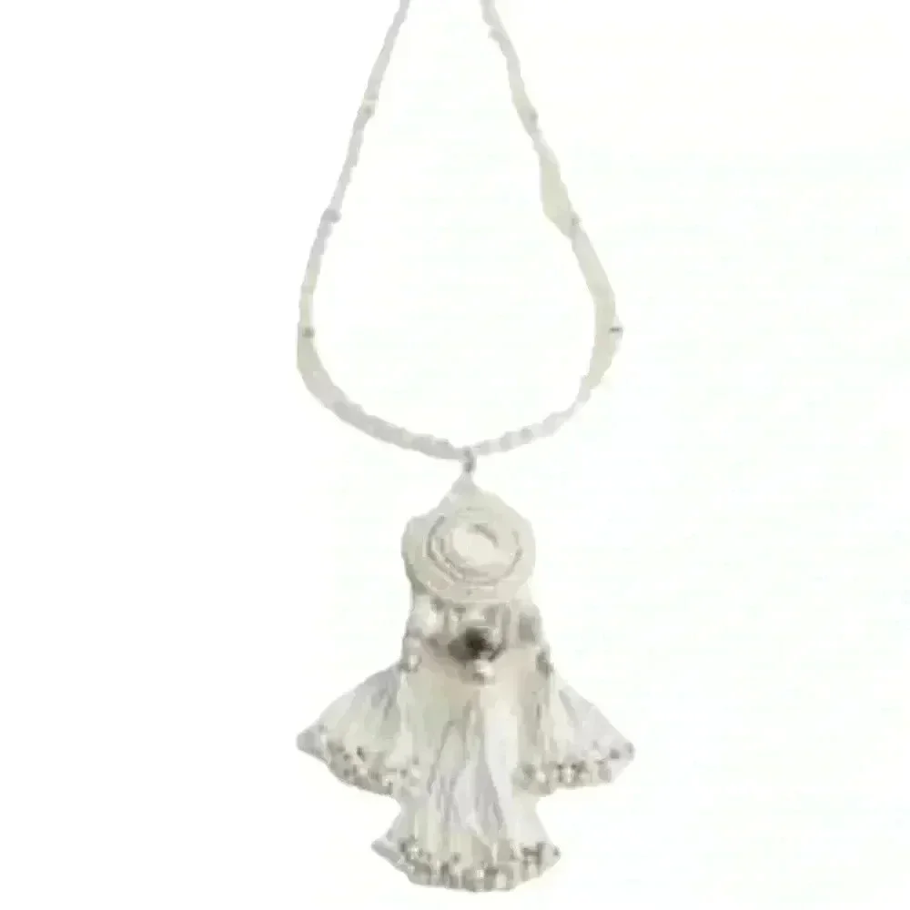 Chico's White Beaded Dream Catcher Long Necklace 32